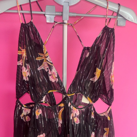 Anthropologie ladies black metallic bohemian cut out summer dress NWT! - Picture 5 of 10